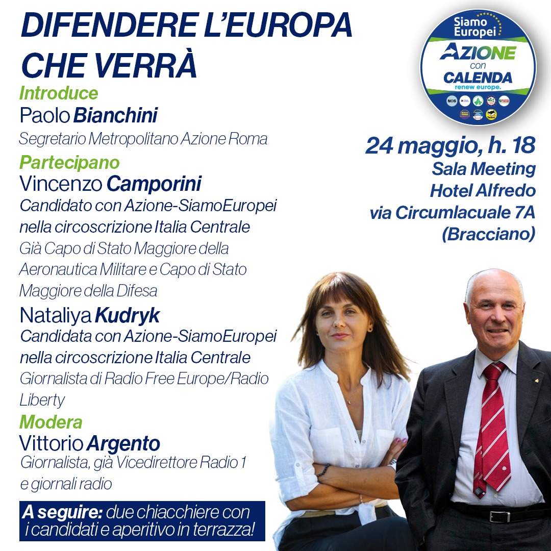 Vincenzo Camporini il 24 maggio a Bracciano: “Difendere l’Europa che verrà”