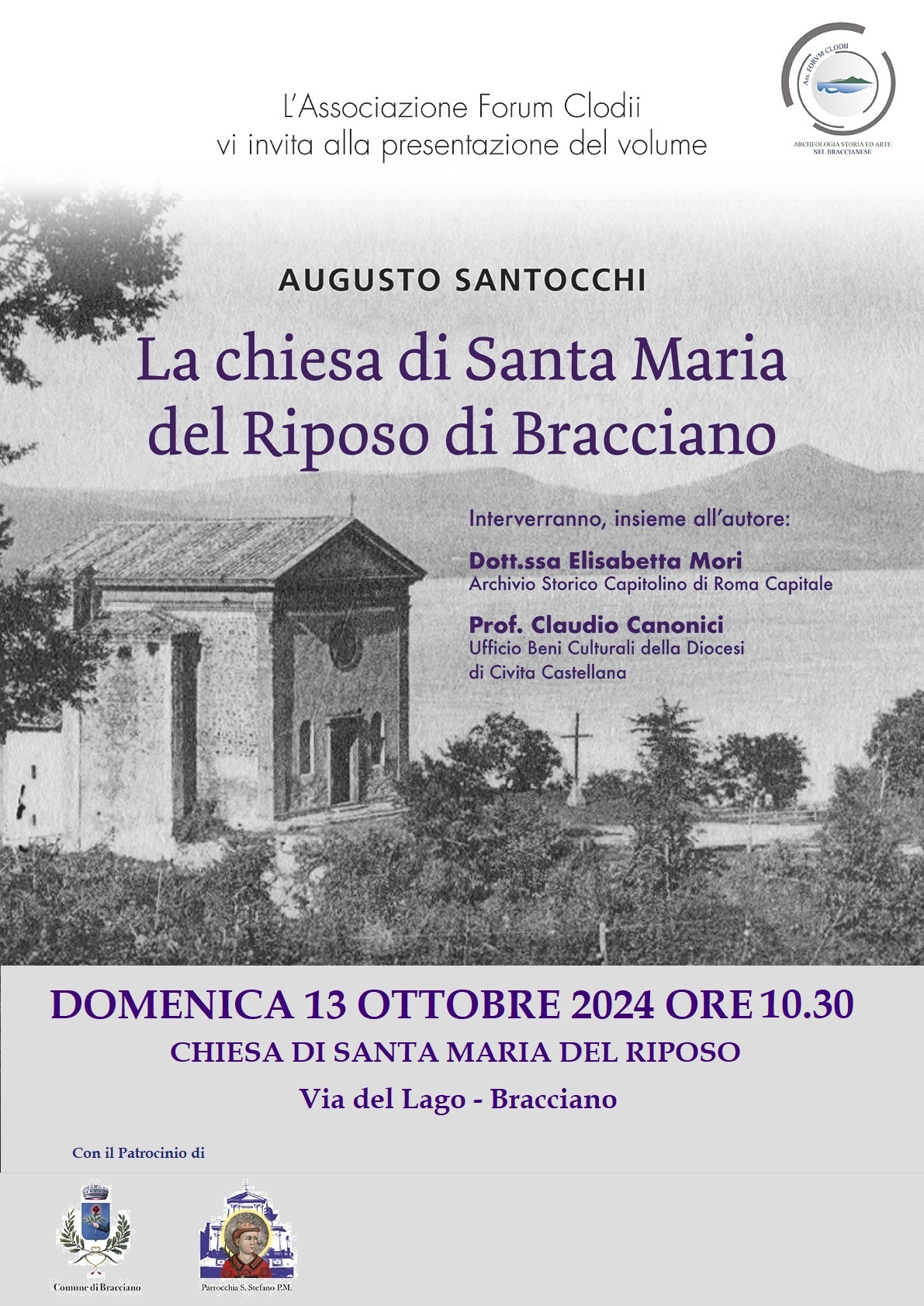 Il nuovo libro di Augusto Santocchi: “La Chiesa di Santa Maria del Riposo di Bracciano”