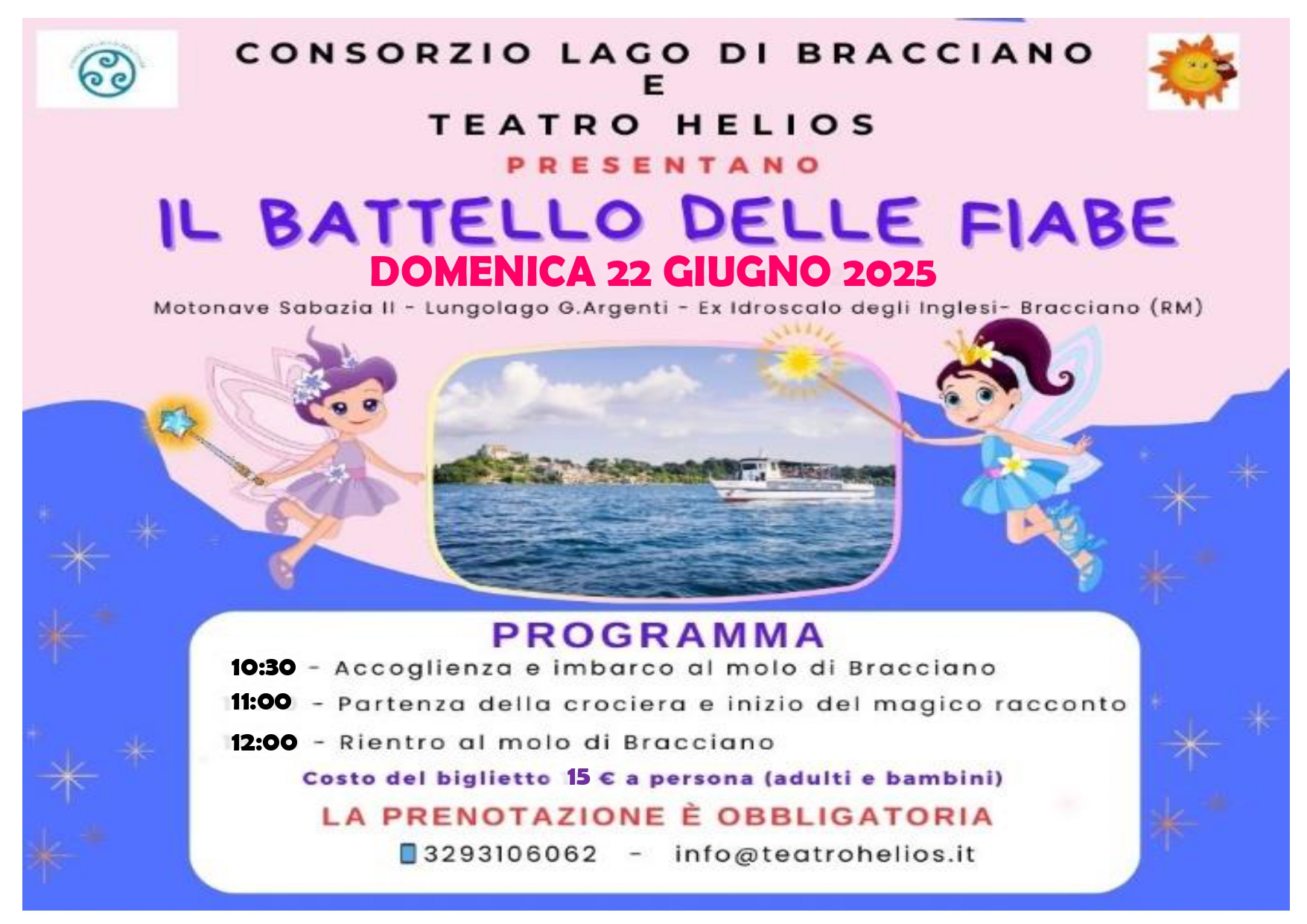Il Battello delle Fiabe: si salpa il 22 giugno dal molo di Bracciano