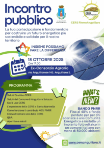 Cers RinnovAnguillara: incontro pubblico il 18 ottobre
