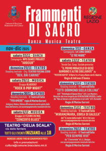 Al via a Bracciano il 22 novembre con la danza la rassegna “Frammenti di Sacro” al Teatro Delia Scala