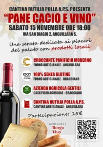 Anguillara: “Pane, Cacio e Vino” alla Cantina Rutilia Polla
