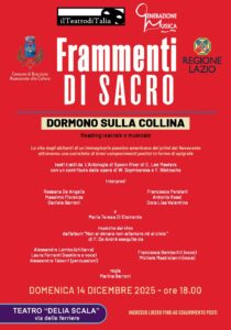“Tutti dormono sulla collina” il 14 dicembre per Frammenti di Sacro al Teatro Delia Scala di Bracciano